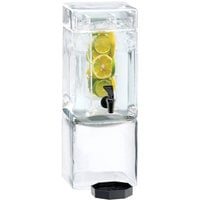 Cal-Mil 1112-1INF 1.5 Gallon Square Glass Beverage Dispenser with Infusion Chamber