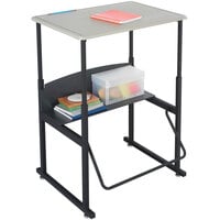 Safco 1201BE AlphaBetter 28" x 20" x 42" Black Steel Adjustable Stand Up Desk with Beige MDF Top
