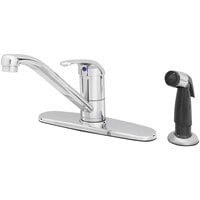 T&S B-2730 Deck Mounted Single Lever Mixing Faucet with 9 3/16" Spout, 4' Sidespray, and 10" Deckplate ADA Compliant