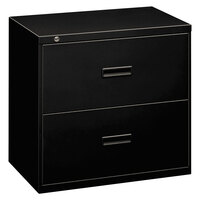 Hon 482LP Basyx 400 Series Black Steel Two Drawer Lateral File Cabinet - 36" x 19 1/4" x 28 3/8"