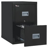 FireKing 2P1825CBL Patriot Black Steel Two-Drawer Insulated Vertical File Cabinet - 17 3/4" x 25" x 27 3/4"