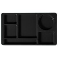 Cambro 915CW110 Camwear (2 x 2) 8 3/4" x 14 15/16" Ambidextrous Heavy-Duty Polycarbonate NSF Black 6 Compartment Serving Tray - 24/Case