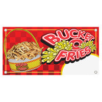 12" x 24" Rectangular Concession Stand Sign with 24 oz. "Bucket O' Fries"
