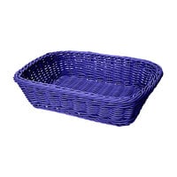 GET WB-1508-BL Designer Polyweave 11 1/2" x 8 1/2" x 2 3/4" Blue Rectangular Plastic Basket