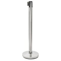Lancaster Table & Seating Stainless Steel 40 inch Crowd Control / Guidance Stanchion with 10' Retractable Belt