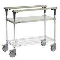 Metro MS1836-FGBR PrepMate MultiStation with Galvanized and Brite Zinc Wire Shelving - 38" x 19 3/8" x 39 1/8"