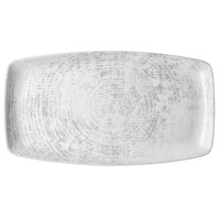 Schonwald 9332336-63070 Shabby Chic 14 1/8" x 7 7/8" Structure Grey Rectangular Porcelain Platter - 6/Case