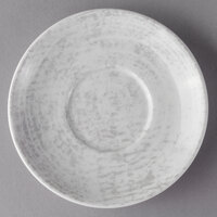 Schonwald 9016919-63070 Shabby Chic 5 1/2" Structure Grey Round Porcelain Saucer - 12/Case