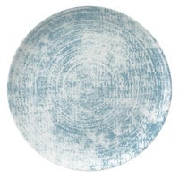 Schonwald 9331217-63072 Shabby Chic 6 3/4" Structure Blue Round Porcelain Coupe Plate - 12/Case