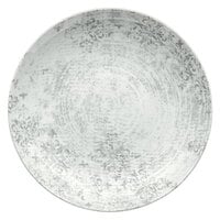Schonwald 9021328-63071 Shabby Chic 11" Structure Grey with Ornaments Round Porcelain Deep Coupe Plate - 6/Case