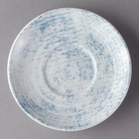 Schonwald 9016919-63072 Shabby Chic 5 1/2" Structure Blue Round Porcelain Saucer - 12/Case