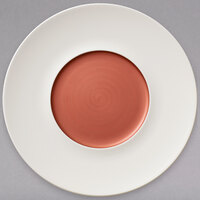 Villeroy & Boch 16-4070-2794 Copper Glow 11 1/4" White Rim with 5 3/4" Copper Well Premium Porcelain Flat Coupe Plate - 6/Case