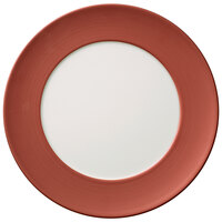 Villeroy & Boch 16-4070-2590 Copper Glow 12 1/2" Copper Rim with White Well Premium Porcelain Flat Coupe Plate - 6/Case