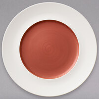 Villeroy & Boch 16-4070-2797 Copper Glow 11 1/4" White Rim with 7" Copper Well Premium Porcelain Flat Coupe Plate - 6/Case
