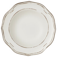 Villeroy & Boch 16-4059-2700 La Scala Patina 9 1/2" White Premium Porcelain Deep Plate - 6/Case