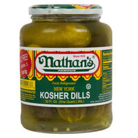 Nathan's Famous 32 oz. New York Kosher Dill Pickles - 12/Case