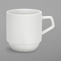 Schonwald 9405528 Connect 9.5 oz. Continental White Porcelain Stackable Mug - 6/Case