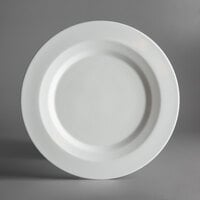 Schonwald 9120031 Allure 12 3/8" Bone White Porcelain Plate with Rim - 6/Case