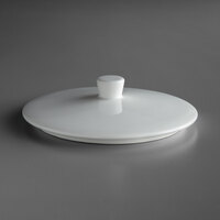 Schonwald 9126429 Allure 4 3/8" Bone White Porcelain Bowl Lid - 6/Case