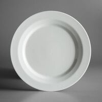Schonwald 9120026 Allure 10 1/4" Bone White Porcelain Plate with Rim - 6/Case