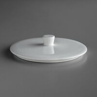 Schonwald 9126422 Allure 4" Bone White Porcelain Bowl Lid - 6/Case