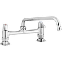 Equip by T&S 5F-8DLX12 Deck Mount Swivel Base Mixing Faucet with 12 1/8" Swing Nozzle and 8" Centers - ADA Compliant