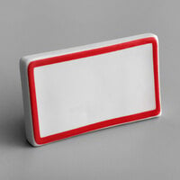 Choice 3 3/4" x 2 1/2" Red Decal Border Ceramic Table Tent Sign