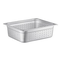 Choice 1/2 Size 4" Deep Anti-Jam Perforated Stainless Steel Steam Table / Hotel Pan - 24 Gauge