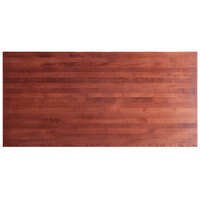 Lancaster Table & Seating Rectangular Industrial Solid Wood Live Edge Table Top with Mahogany Finish