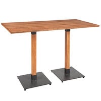 Lancaster Table & Seating Industrial 30" x 60" Solid Wood Live Edge Bar Height Table with Antique Natural Finish
