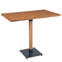 Lancaster Table & Seating Industrial 30" x 48" Solid Wood Live Edge Bar Height Table with Antique Natural Finish