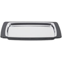 Choice 7 inch x 11 inch Rectangular Stainless Steel Sizzler Platter with Thermal Underliner