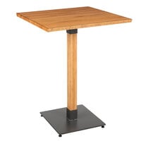 Lancaster Table & Seating Industrial 30" x 30" Solid Wood Live Edge Bar Height Table with Antique Natural Finish