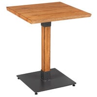 Lancaster Table & Seating Industrial 24" x 24" Solid Wood Live Edge Table with Antique Natural Finish