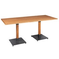 Lancaster Table & Seating Industrial 30" x 72" Solid Wood Live Edge Standard Height Table with Antique Natural Finish