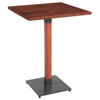 Lancaster Table & Seating Industrial 30" x 30" Solid Wood Live Edge Bar Height Table with Mahogany Finish