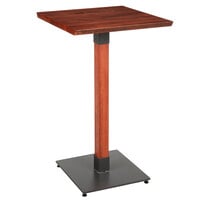 Lancaster Table & Seating Industrial 24" x 24" Solid Wood Live Edge Bar Height Table with Mahogany Finish