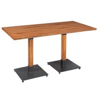 Lancaster Table & Seating Industrial 30" x 60" Solid Wood Live Edge Standard Height Table with Antique Natural Finish