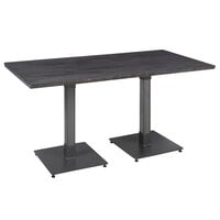 Lancaster Table & Seating Industrial 30" x 60" Solid Wood Live Edge Standard Height Table with Antique Slate Gray Finish