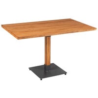 Lancaster Table & Seating Industrial 30" x 48" Solid Wood Live Edge Table with Antique Natural Finish