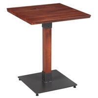 Lancaster Table & Seating Industrial 24" x 24" Solid Wood Live Edge Table with Mahogany Finish