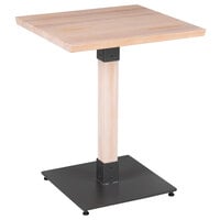 Lancaster Table & Seating Industrial 24" x 24" Solid Wood Live Edge Table with Antique White Wash Finish