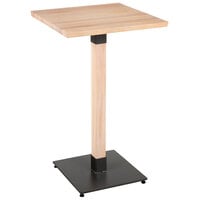 Lancaster Table & Seating Industrial 24" x 24" Solid Wood Live Edge Bar Height Table with Antique White Wash Finish