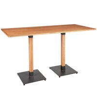 Lancaster Table & Seating Industrial 30" x 72" Solid Wood Live Edge Bar Height Table with Antique Natural Finish