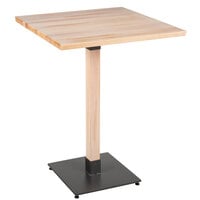 Lancaster Table & Seating Industrial 30" x 30" Solid Wood Live Edge Bar Height Table with Antique White Wash Finish