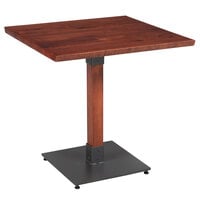 Lancaster Table & Seating Industrial 30" x 30" Solid Wood Live Edge Table with Mahogany Finish