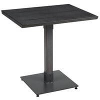 Lancaster Table & Seating Industrial 24" x 30" Solid Wood Live Edge Table with Antique Slate Gray Finish