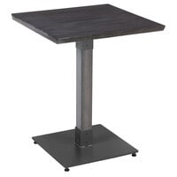 Lancaster Table & Seating Industrial 24" x 24" Solid Wood Live Edge Standard Height Table with Antique Slate Gray Finish