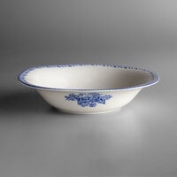 Luzerne Lancaster Garden by Oneida 1880 Hospitality L6703061761 15 oz. Blue Porcelain Bowl - 24/Case