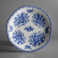 Luzerne Lancaster Garden by Oneida 1880 Hospitality L6703061152 10 1/2" Blue Porcelain Plate - 24/Case